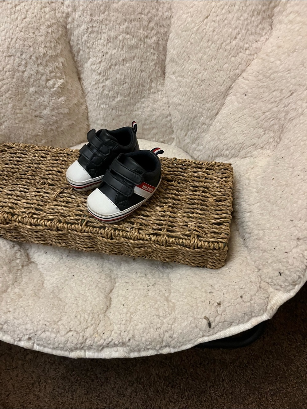 Kids Navy and White Velcro Sneakers - Casual Everyday Shoes